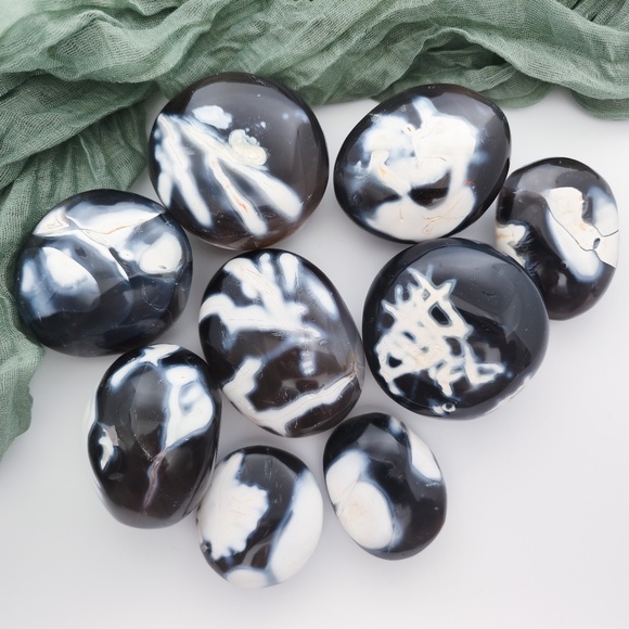 Orca Agate Palm Stone - Picture 1 of 8
